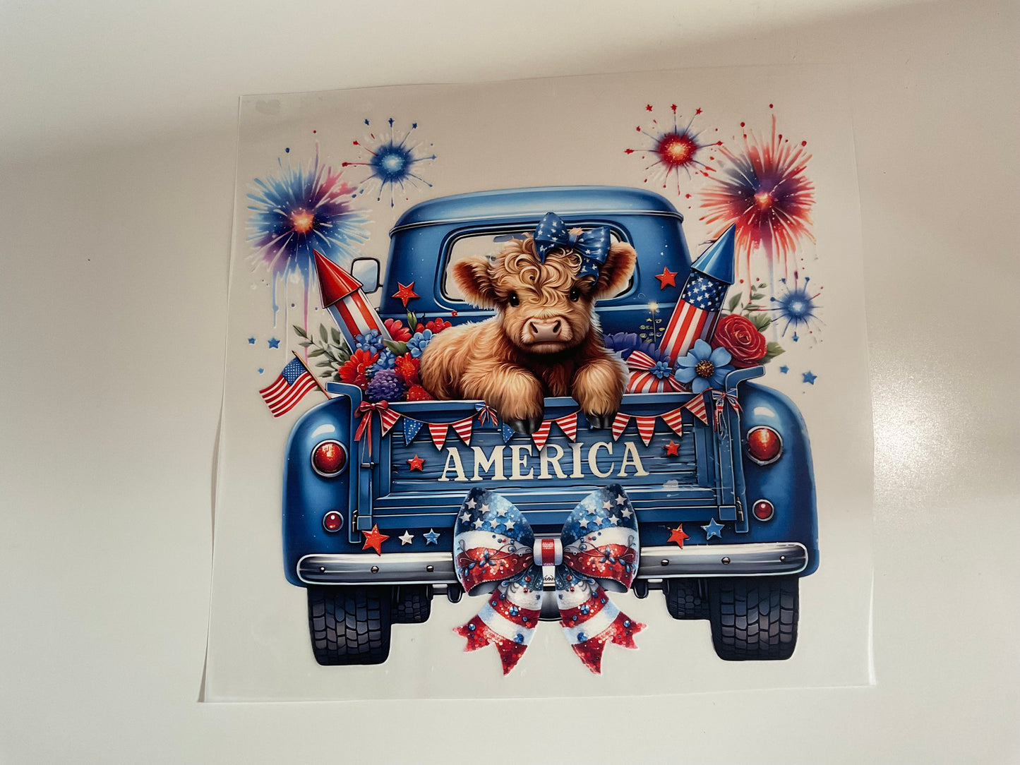 Patriotic Highland Cow HT
