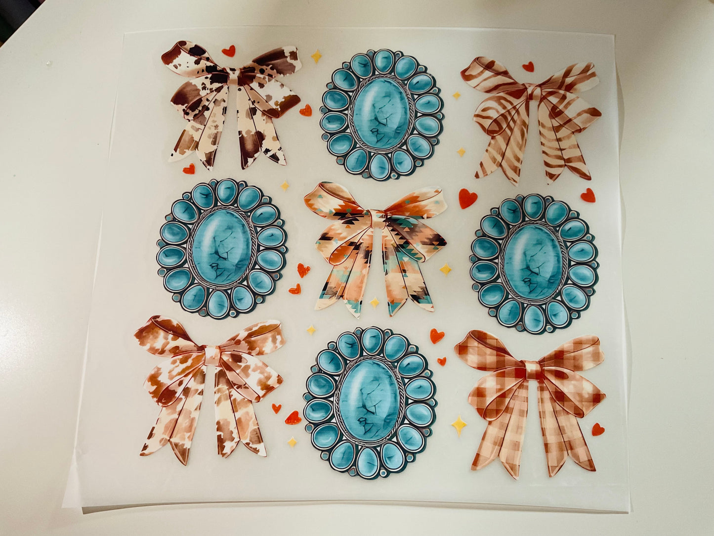 Western Turquoise Bows HT