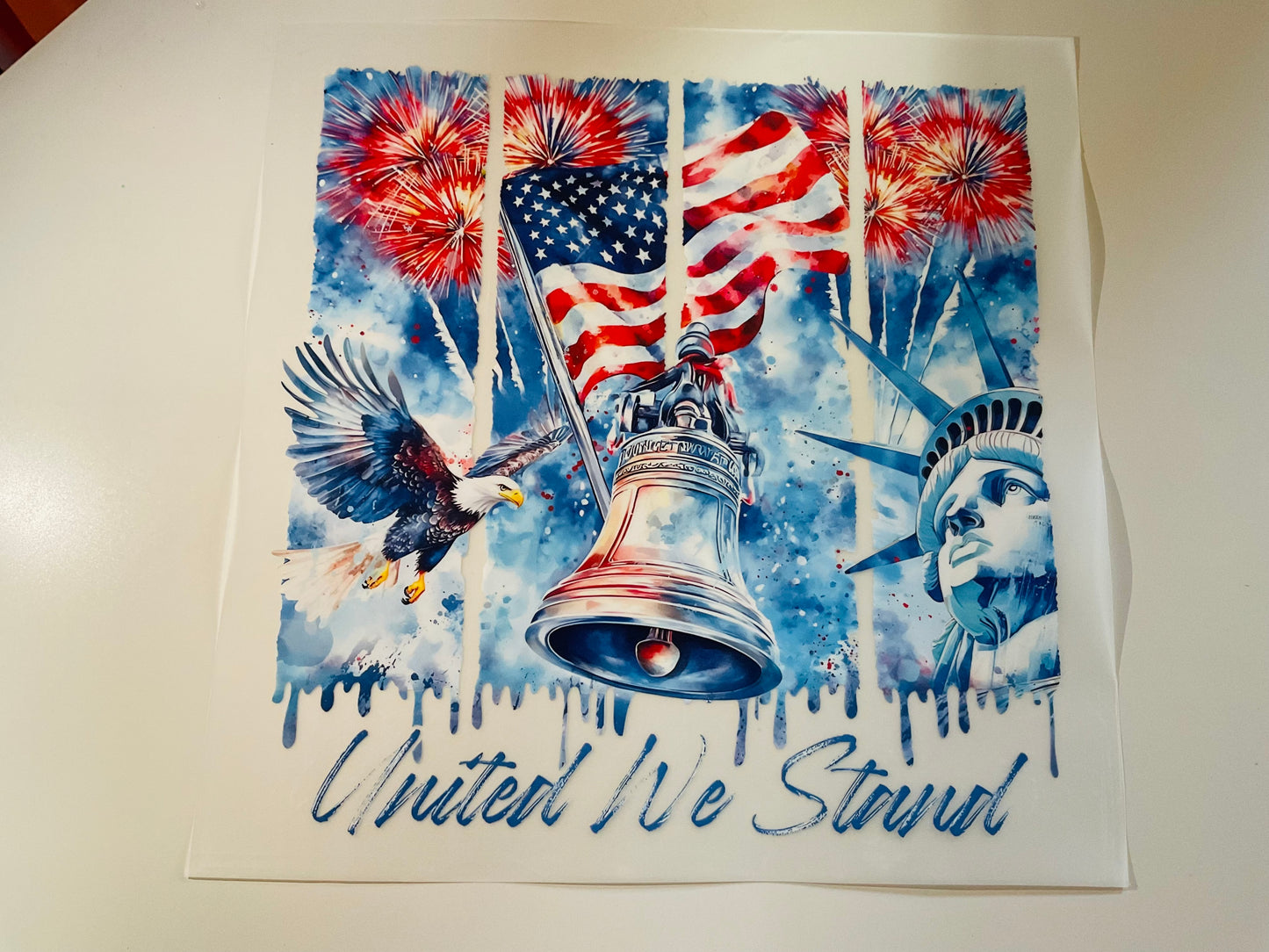 Patriotic Watercolor United We Stand HT