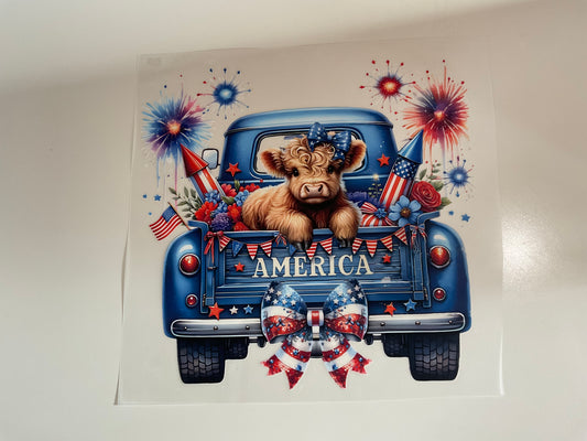 Patriotic Highland Cow HT