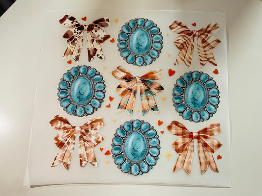 Western Turquoise Bows HT