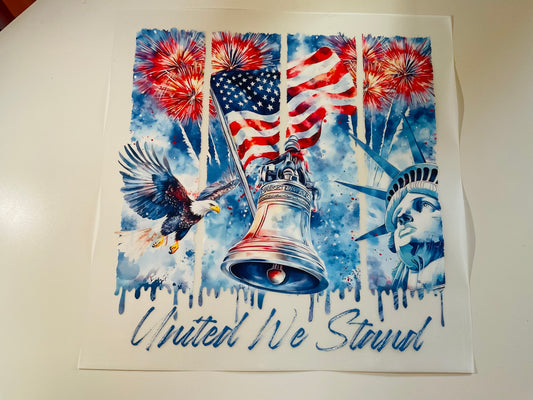 Patriotic Watercolor United We Stand HT