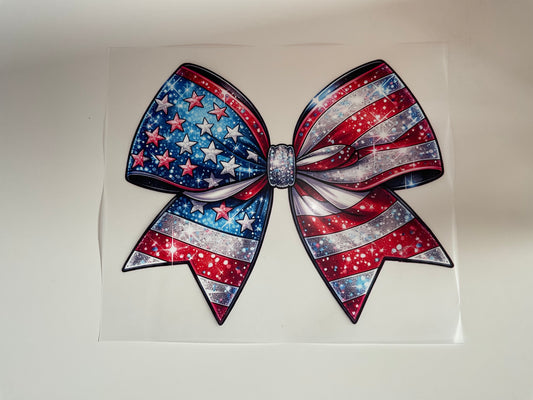 Faux Glitter American Bow HT